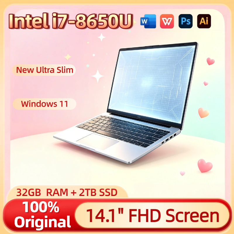 Pc Gaming I7 - 14.1 Inch Ultra Slim Laptop Intel
