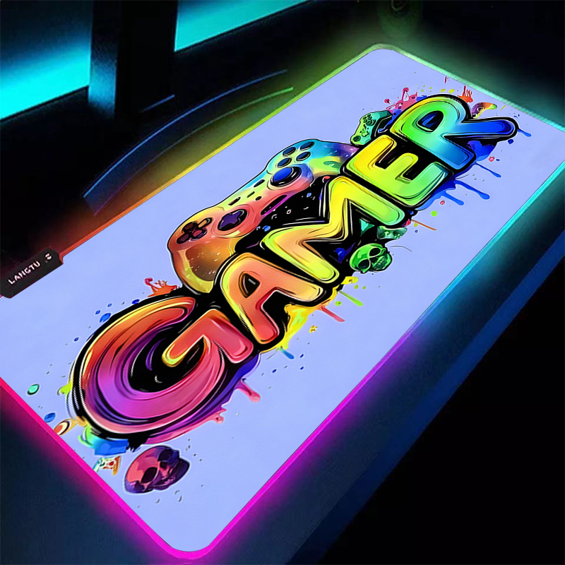 Rubber RGB Mouse Pad Backlight - Pc Gaming Games review and price