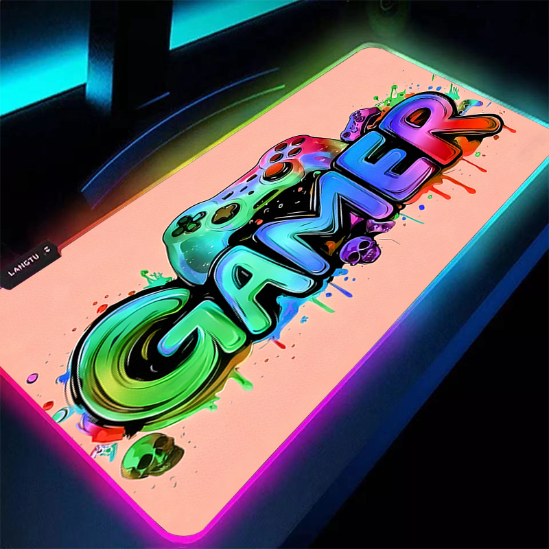 Rubber RGB Mouse Pad Backlight - Pc Gaming Games review and price