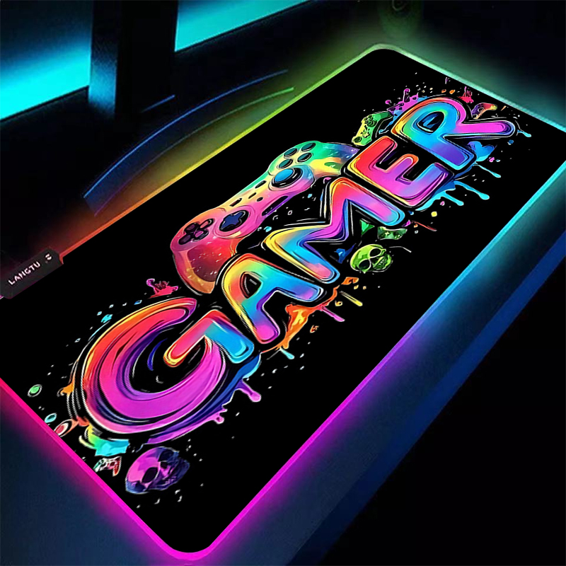 Rubber RGB Mouse Pad Backlight - Pc Gaming Games review and price