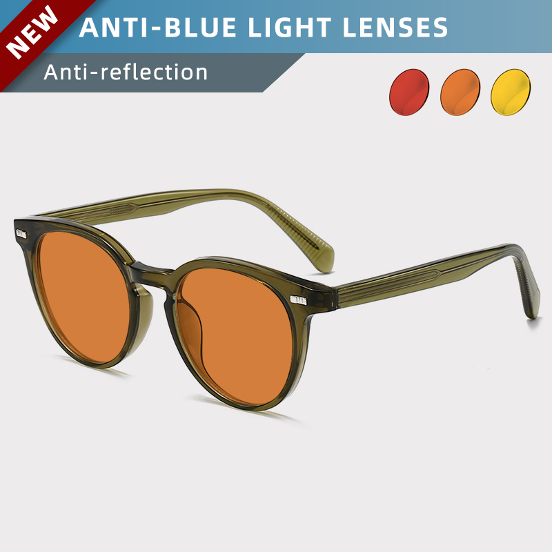 OKH Retro Oval Glasses Orange  - Gaming Glasses Blue Light review and price