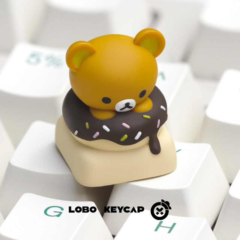 Cute Rilakkuma Resin Donut The - Custom Keycaps review and price
